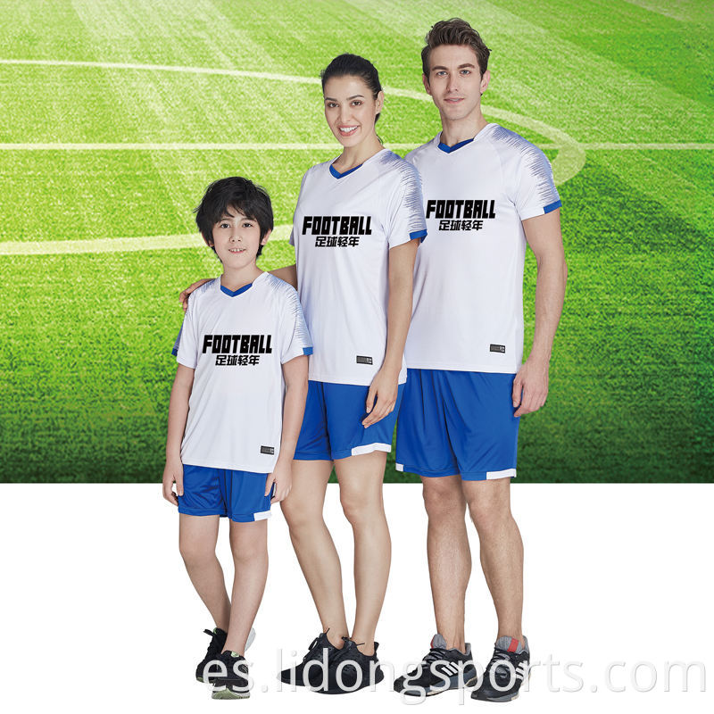 Venta al por mayor en blanco Uniforme de fútbol personalizado Jerseys de fútbol Jerseys de sublimación conjunto